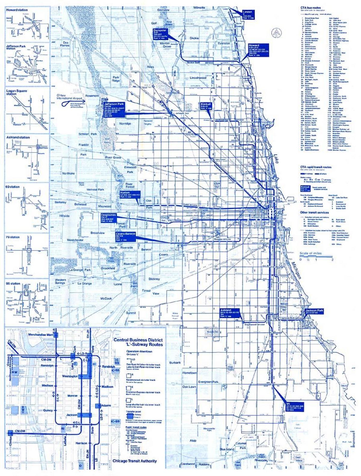 Chicago bussi-süsteemi kaart