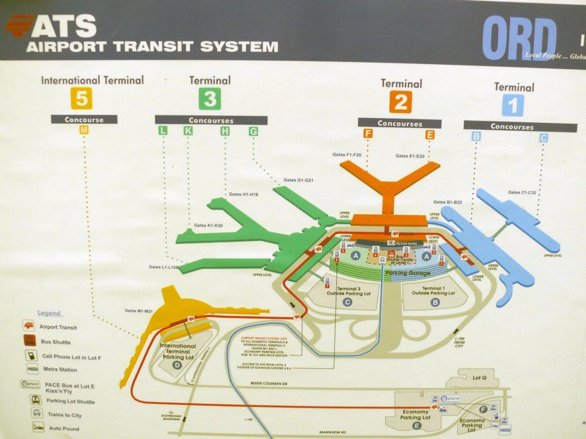 kaart O Hare terminalid
