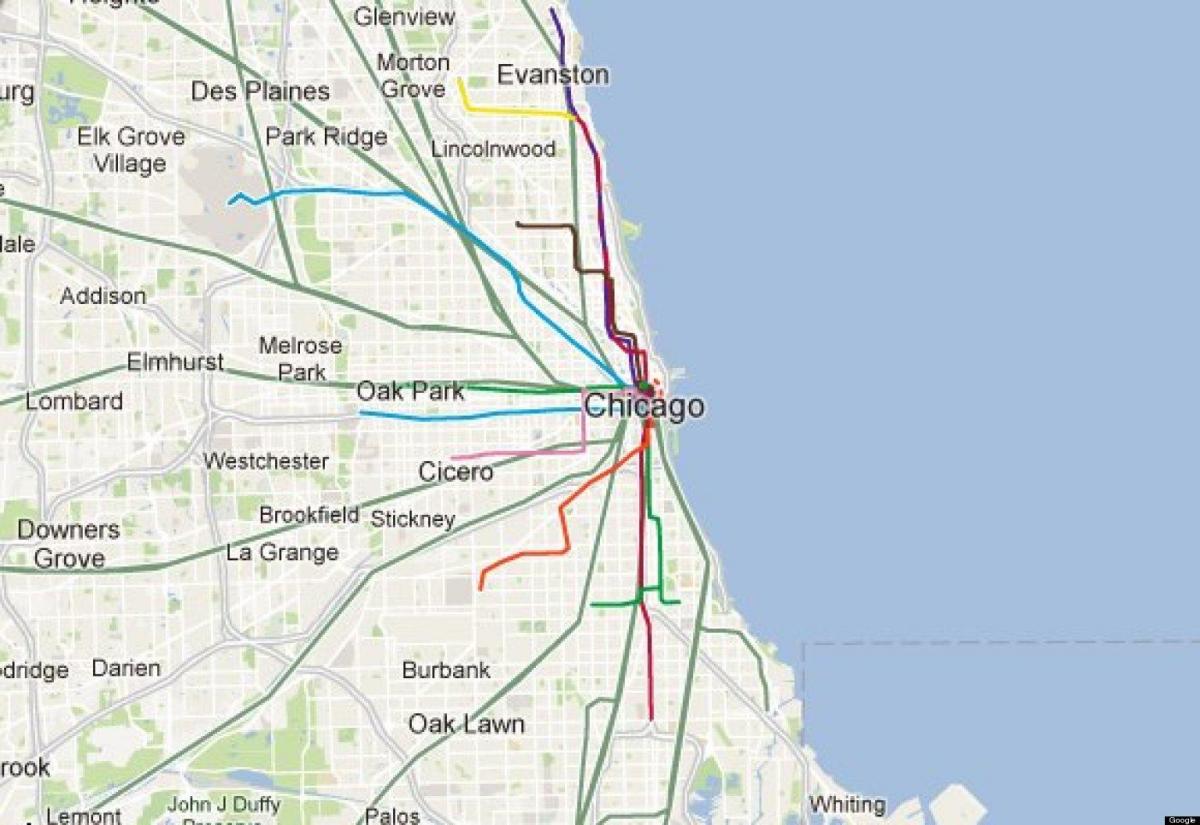 Chicago sinine joon rongi kaart