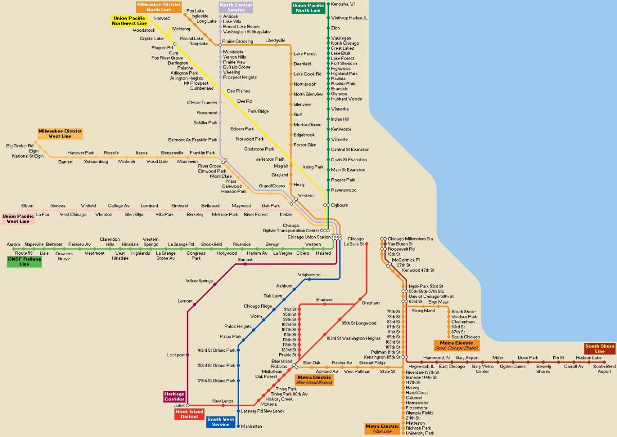 Chicago ühistranspordi kaart