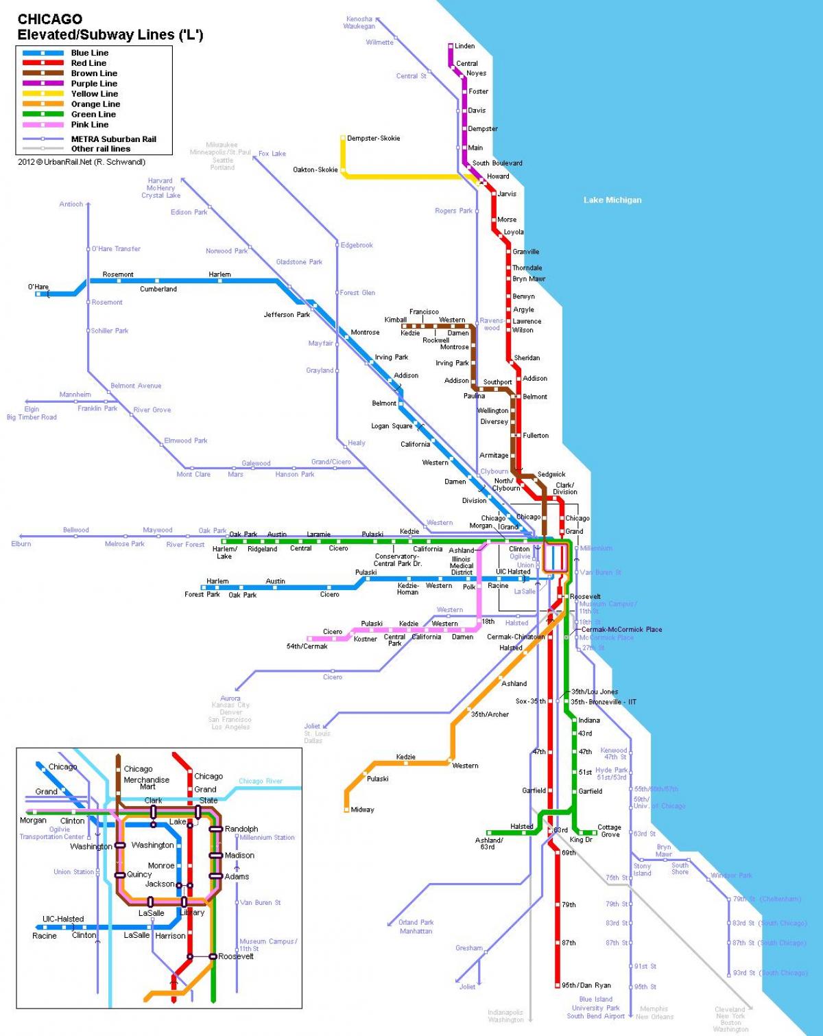 Chicago metroojaam kaart