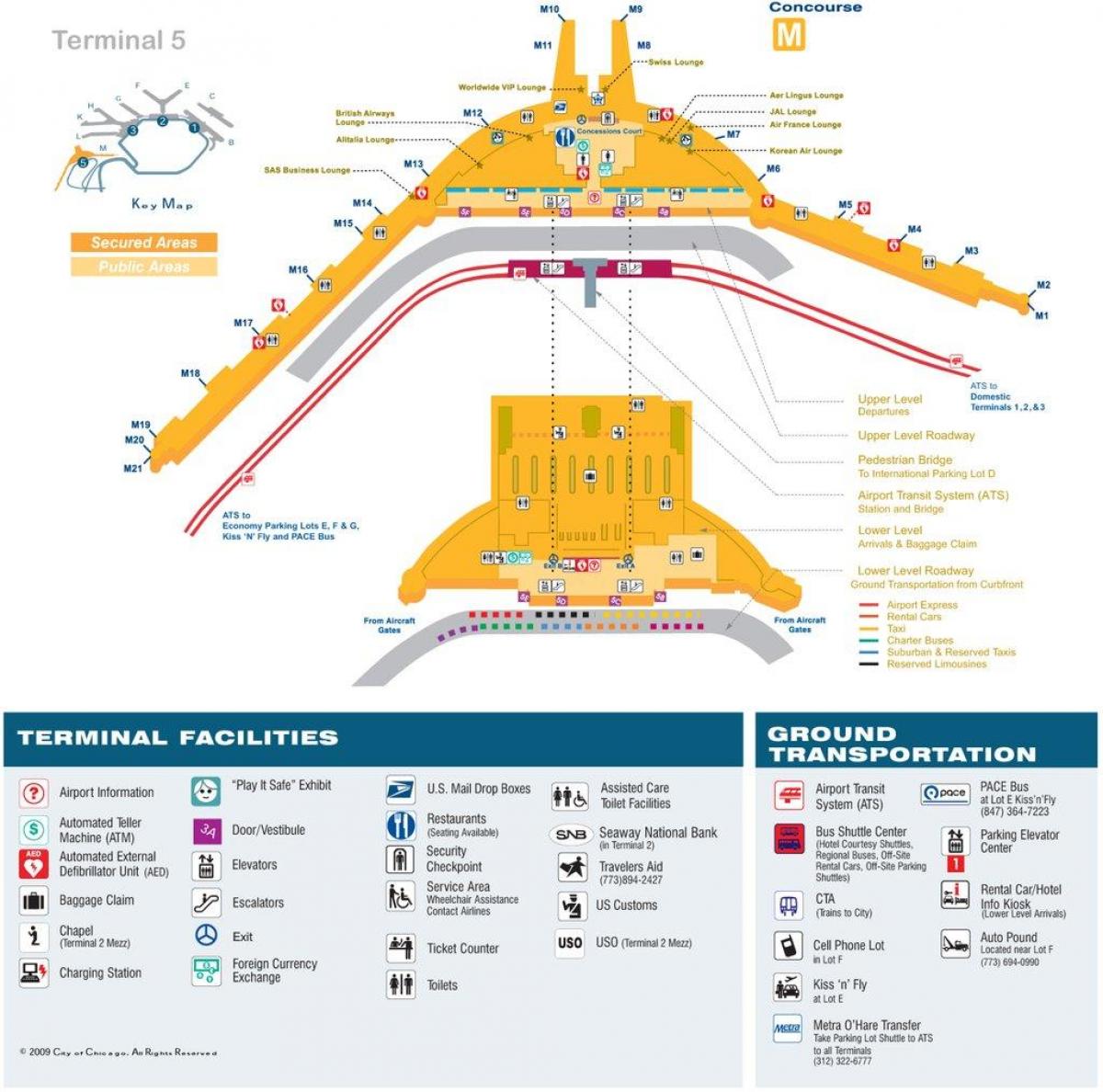 kaart O Hare terminal 5