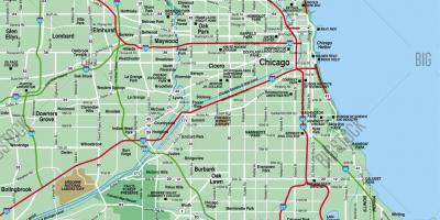 Kaart Chicago piirkonnas