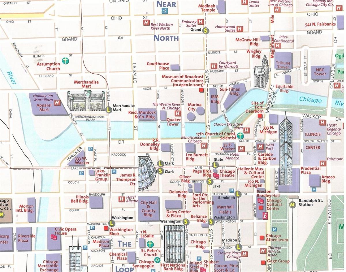 kaart linna Chicago