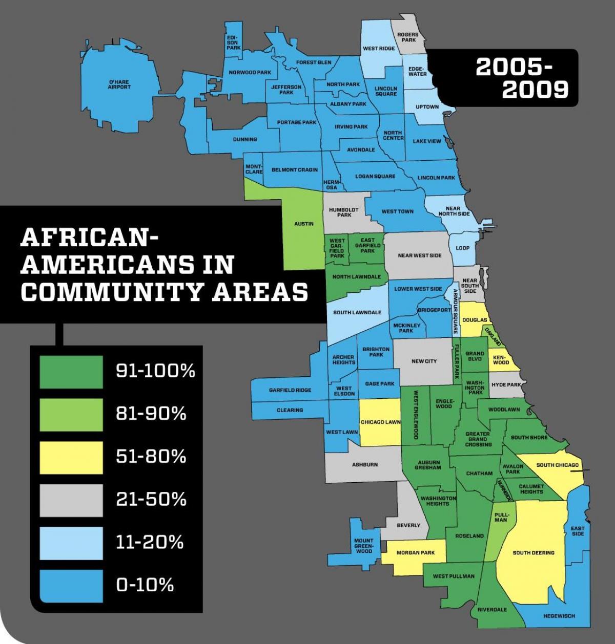 Chicago naabruses kuritegevuse kaart