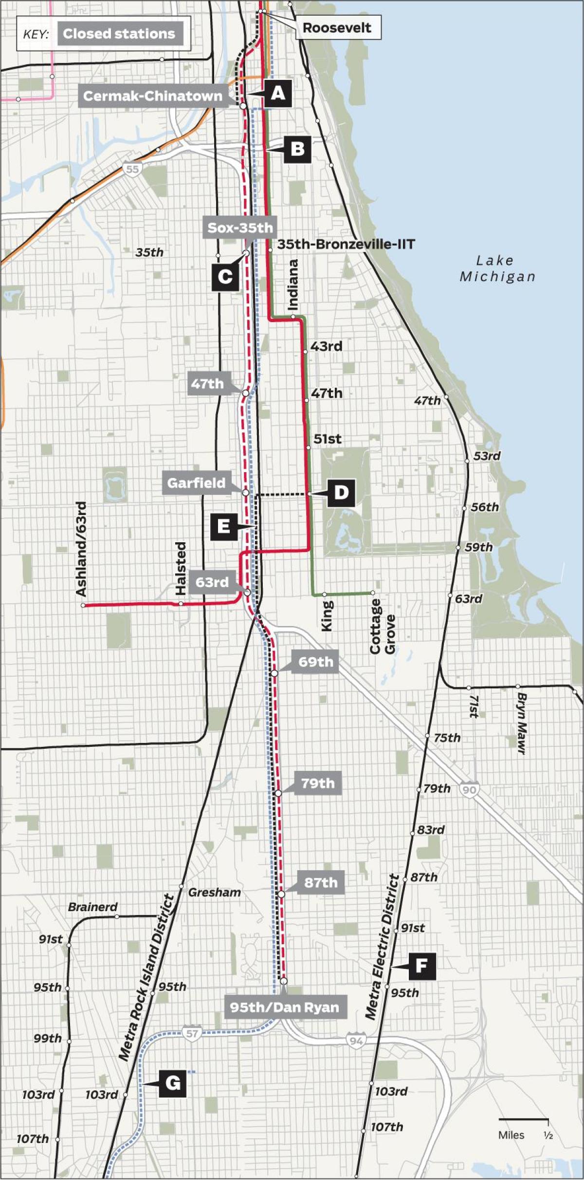 redline Chicago kaart