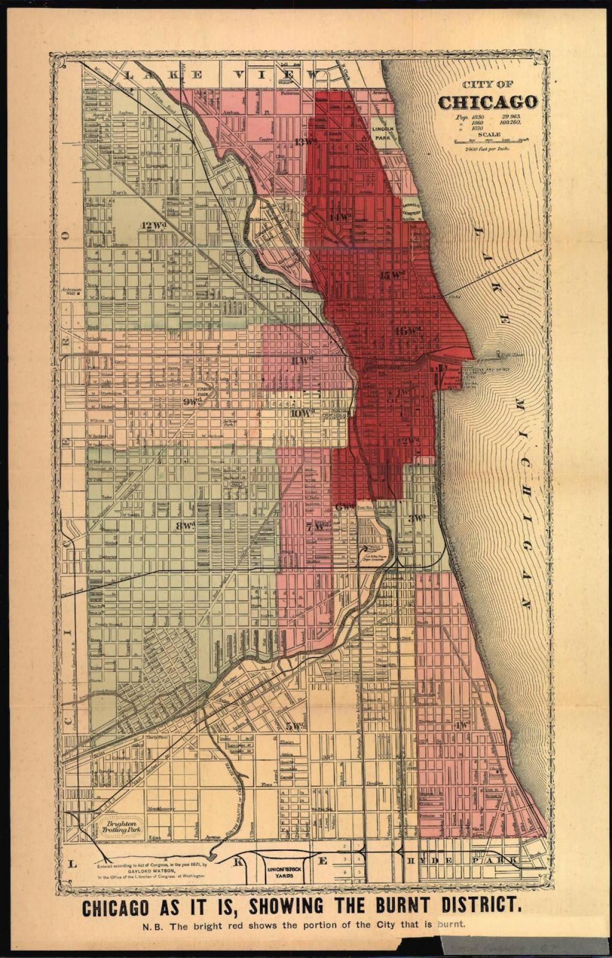 kaart suur Chicago tulekahju