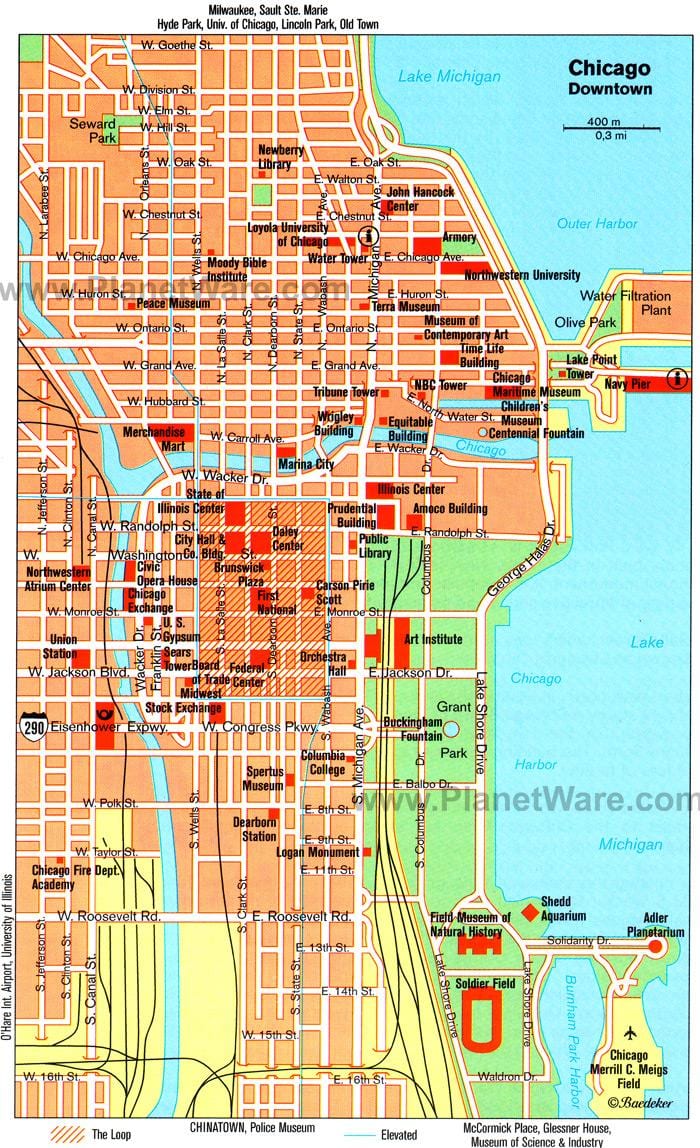 kaart Chicago vaatamisväärsused