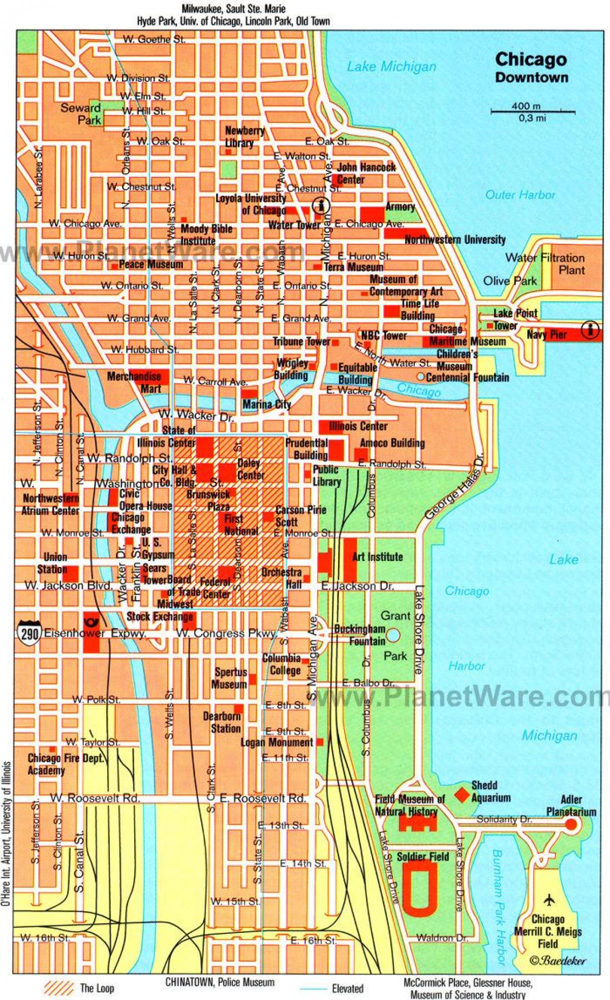 kaart Chicago vaatamisväärsused
