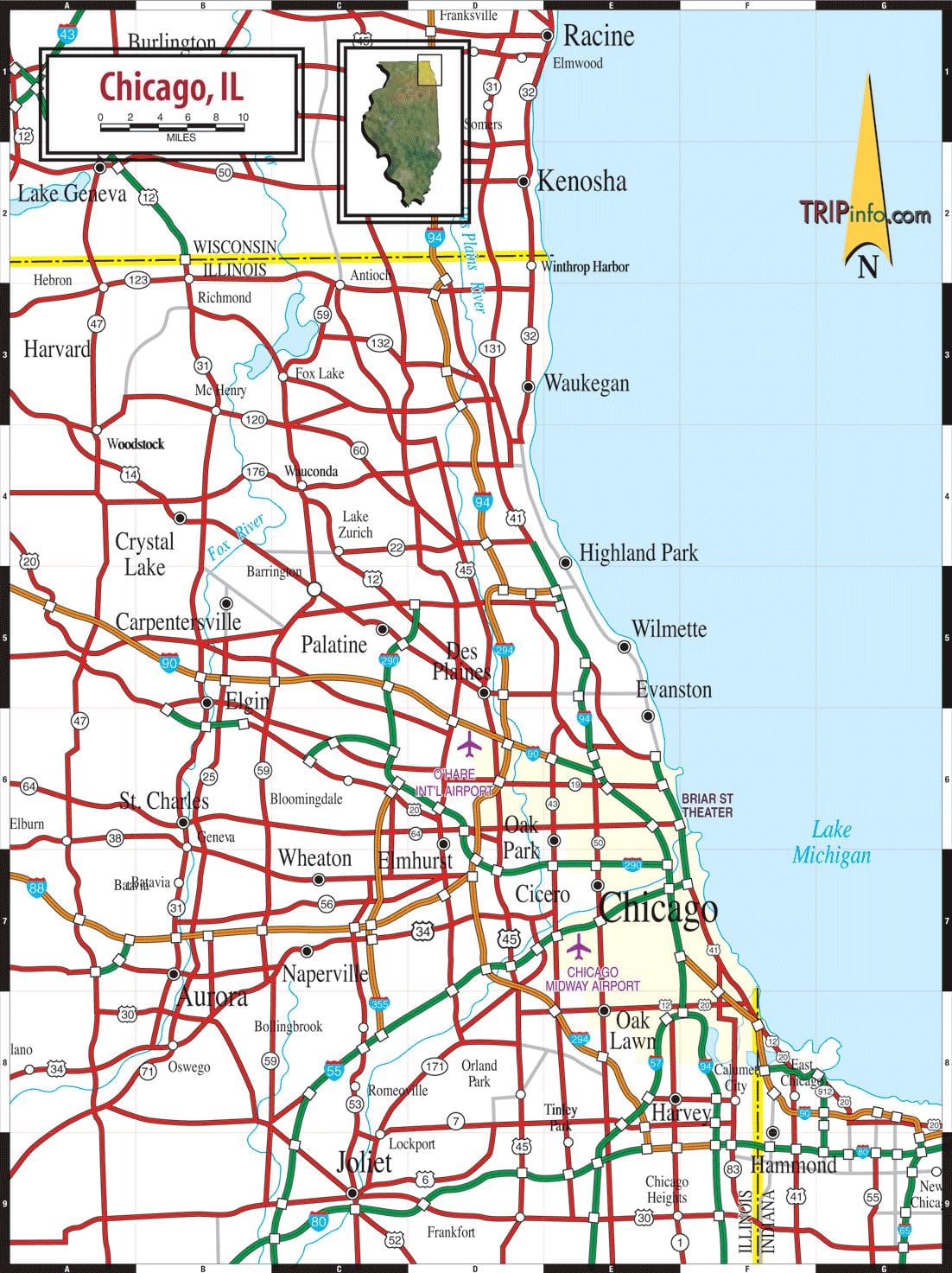 map of Chicago (il