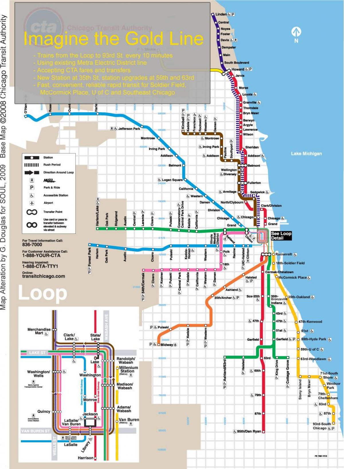 Chicago rongi sinine joon kaardil