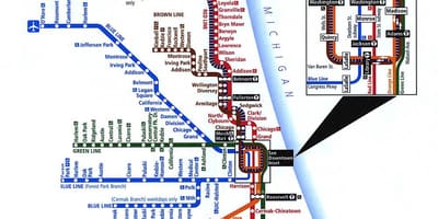Chicago metro jooned kaardil