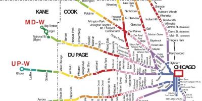 Chicago piirkonnas rongi kaart
