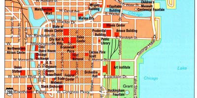 Kaart Chicago vaatamisväärsused