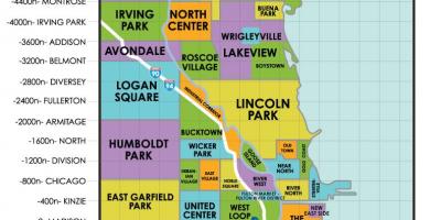 Linnaosade Chicago kaart