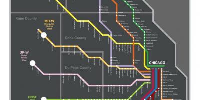 Metra kaart Chicago