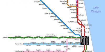 Chicago metro station kaart