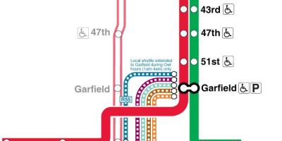Chicago metroo kaart punane joon